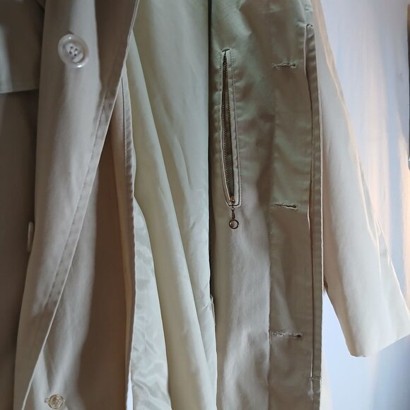 Misty Harbor Womens Trench Coat Medium Beige Button-Down Water-Resistant Classic - Picture 15 of 16